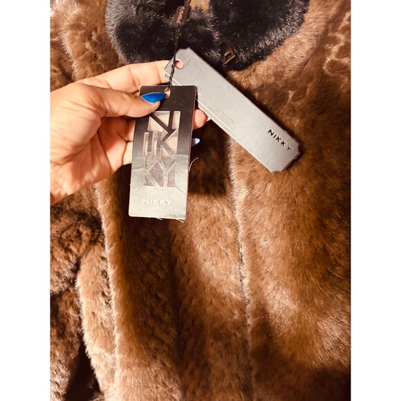 Brown & Black 3/4 Length Faux Fur, NWT - Picture 15 of 17